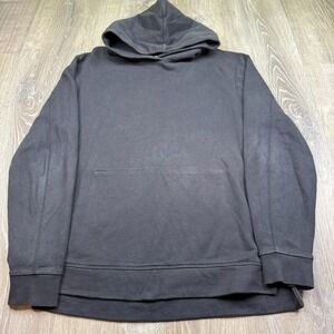 John Elliott Mens Black Long Sleeve Side Zip Kangaroo Pocket Hoodie Size 5/2XL